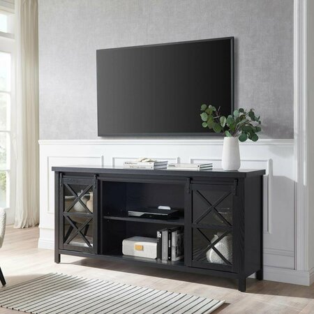HUDSON&CANAL 80 in. Clementine Rectangular TV Stand for TVs up to in Black Grain TV1390